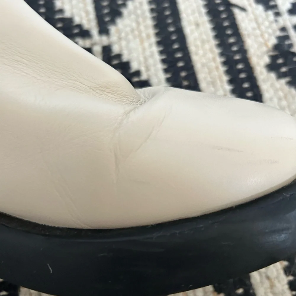 Franco Sarto off white motorcycle ankle boots - Picture 6 of 8